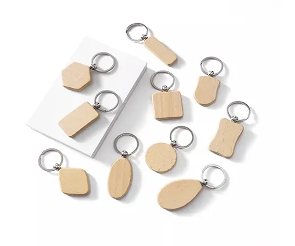 Mixed Shape Wooden Keychain